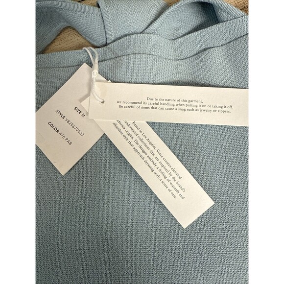 VINCE Square Neck Sweater Tank Cami Top In Pale Bay Sz Medium New - Picture 6 of 6